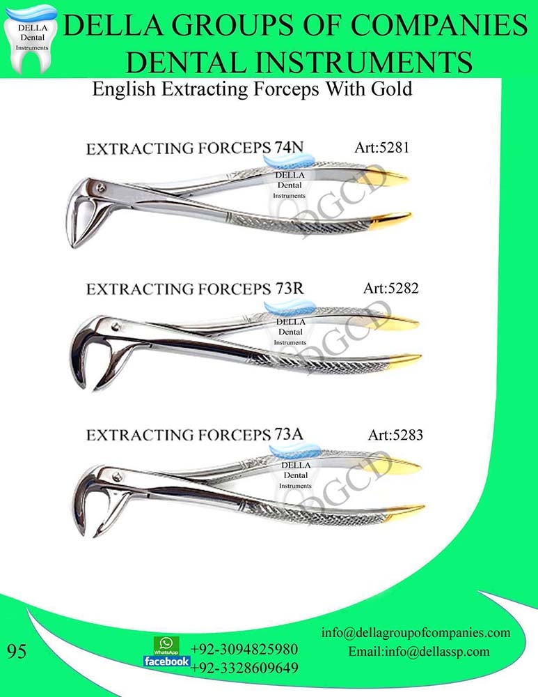 English Extracting Forceps with Gold